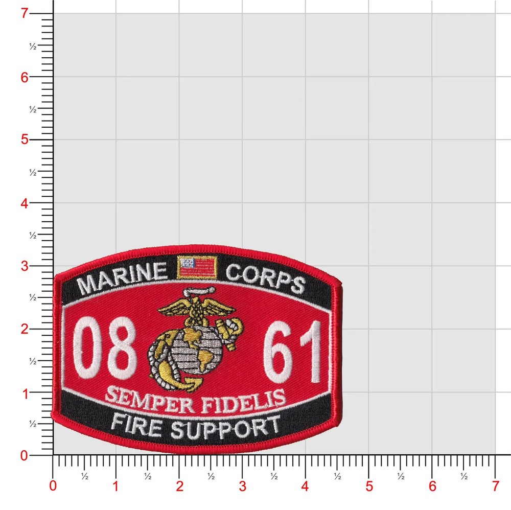 4.5" MARINE CORPS MOS 0861 FIRE SUPPORT EMBROIDERED PATCH