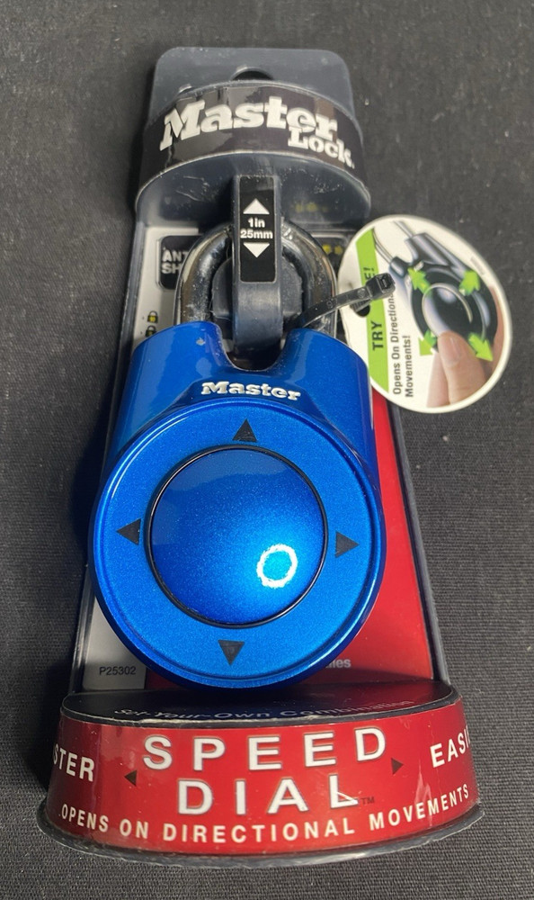 Master Lock 1500ID Speed Dial Combination Lock Blue New