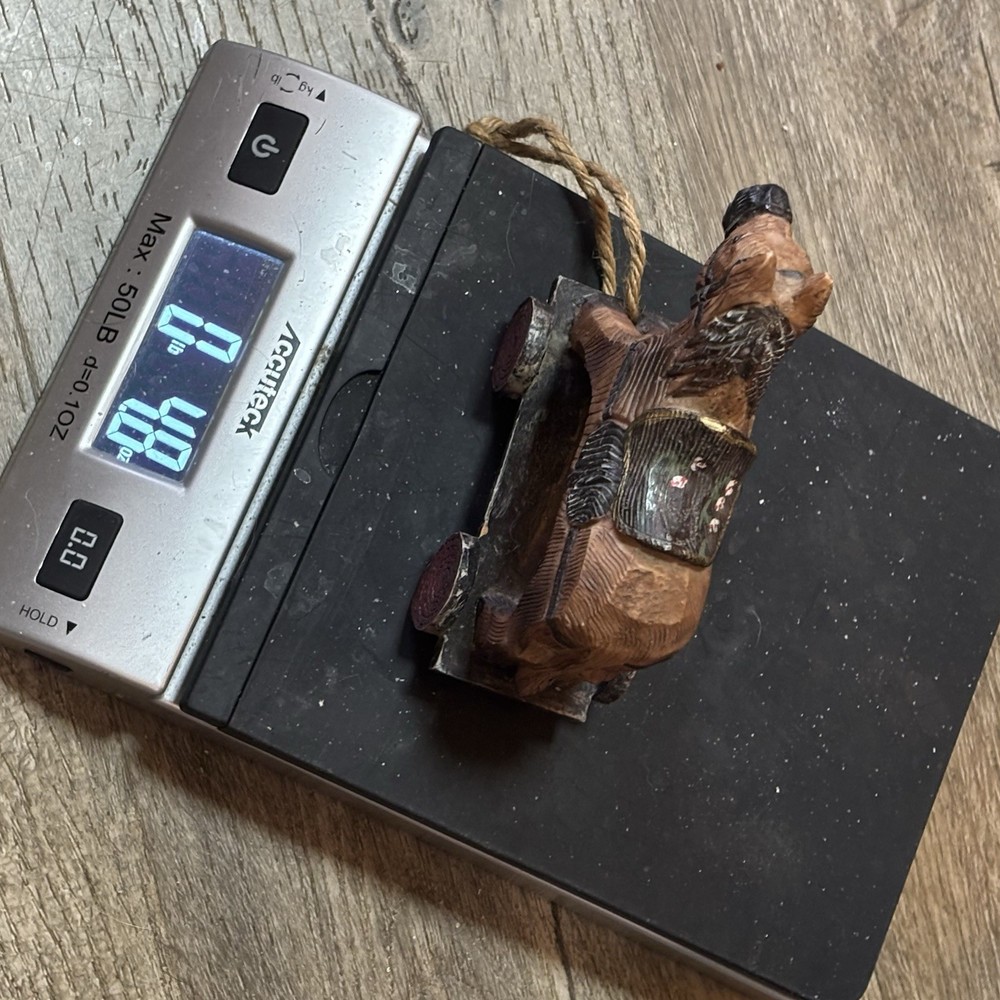 VTG Miniature Horse Pull Toy Primitive Rustic Decor 5”