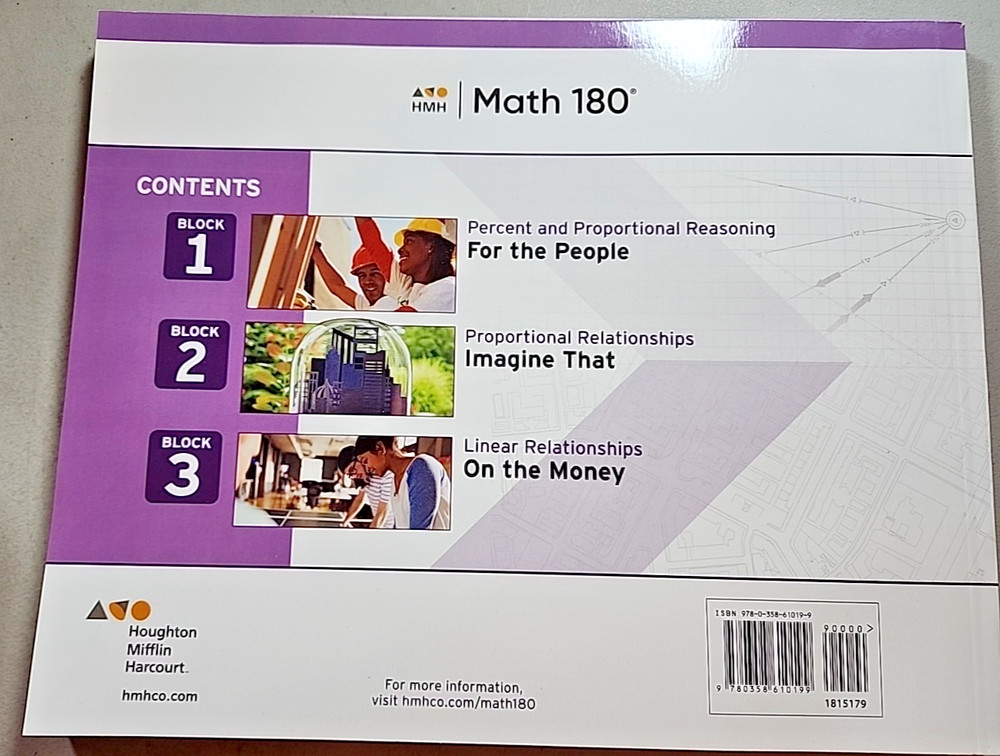 HMH Math 180 Proportional & Linear Relationships Student Book mSpace (Gr 5-12)