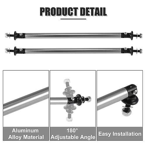 2pcs 200mm 7.87" Splitter Support Rods Adjustable Front Rear Silver Tone