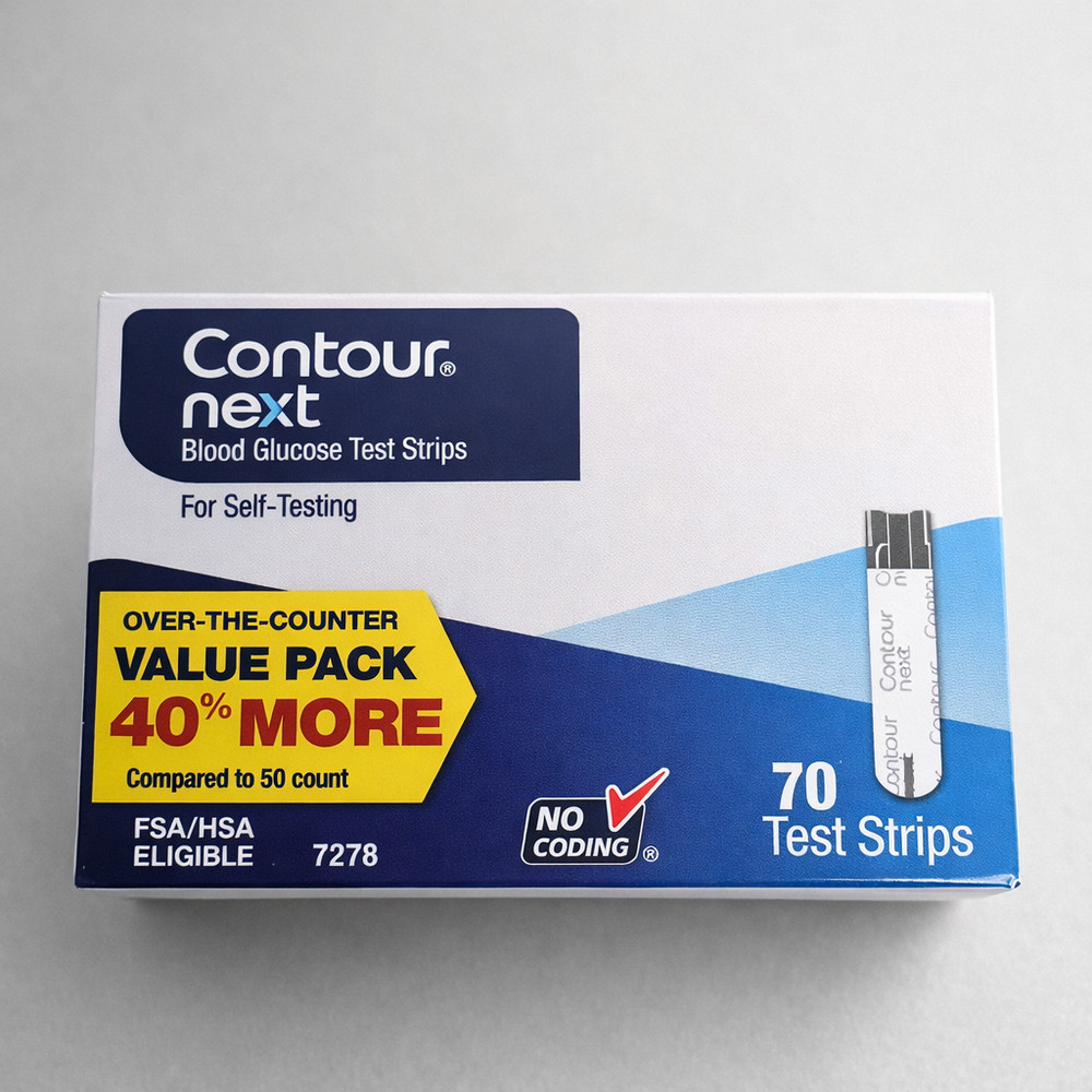 Contour Next Blood Glucose Test Strips Value Pack No Coding, 70 CT - Exp 4/2027