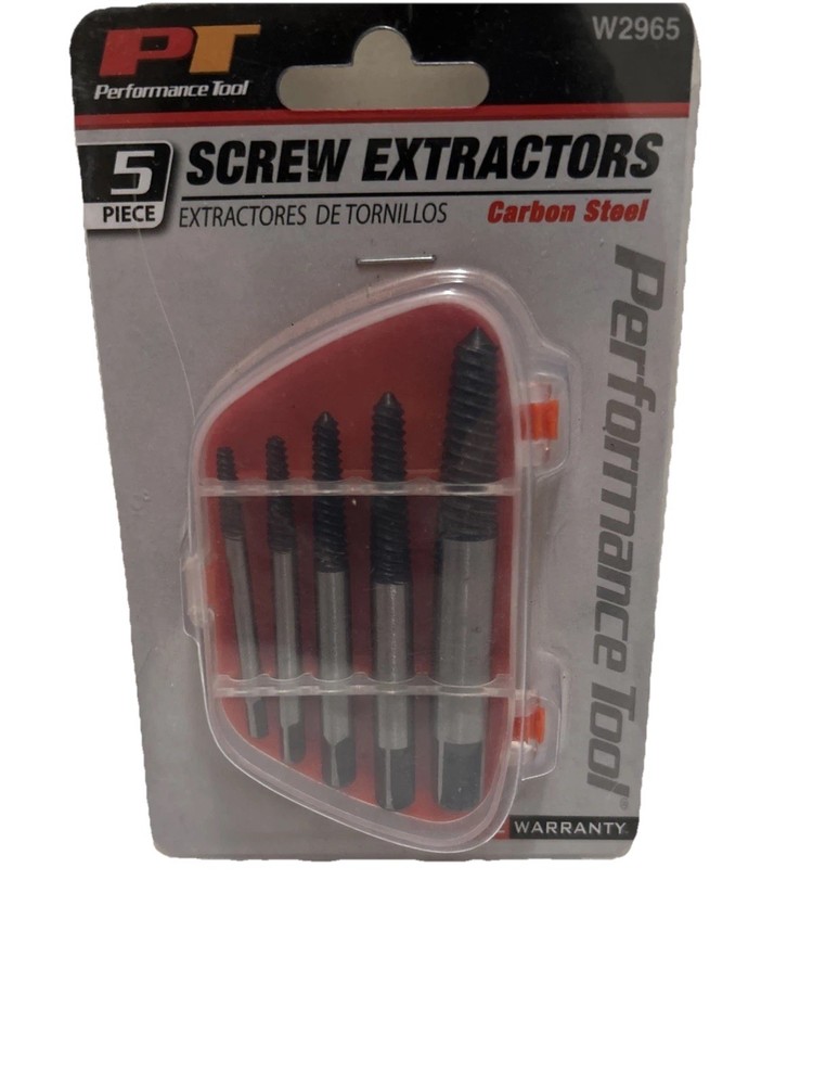 PERFORMANCE TOOL W2965 EXTRACTOR SET-SCREW 5 Piece Set