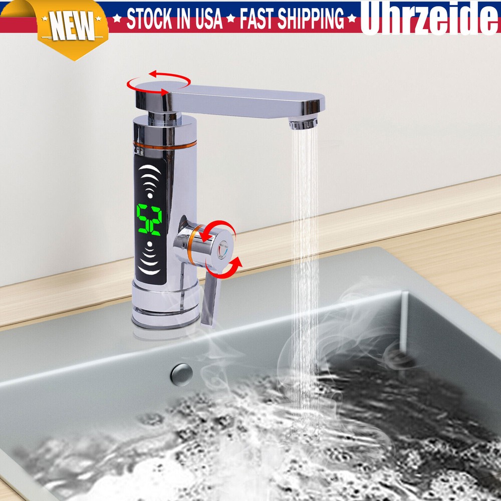 3000W Electric Hot Water Heater Faucet Tankless Instant Kitchen Bathroom Tap