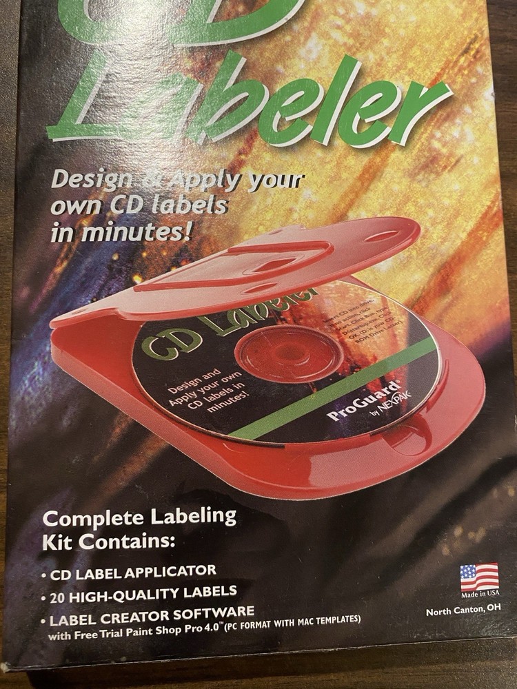 ProGuard CD Labeler Kit w/ Applicator, 20 Labels & Software – Open Box Complete