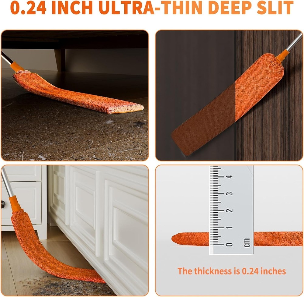 Extendable Cobweb Duster Kit with Telescoping Pole and Microfiber Head for Hi...