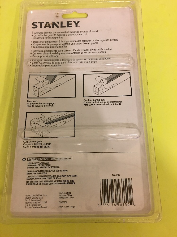 Stanley 3 Piece Chisel Set USA
