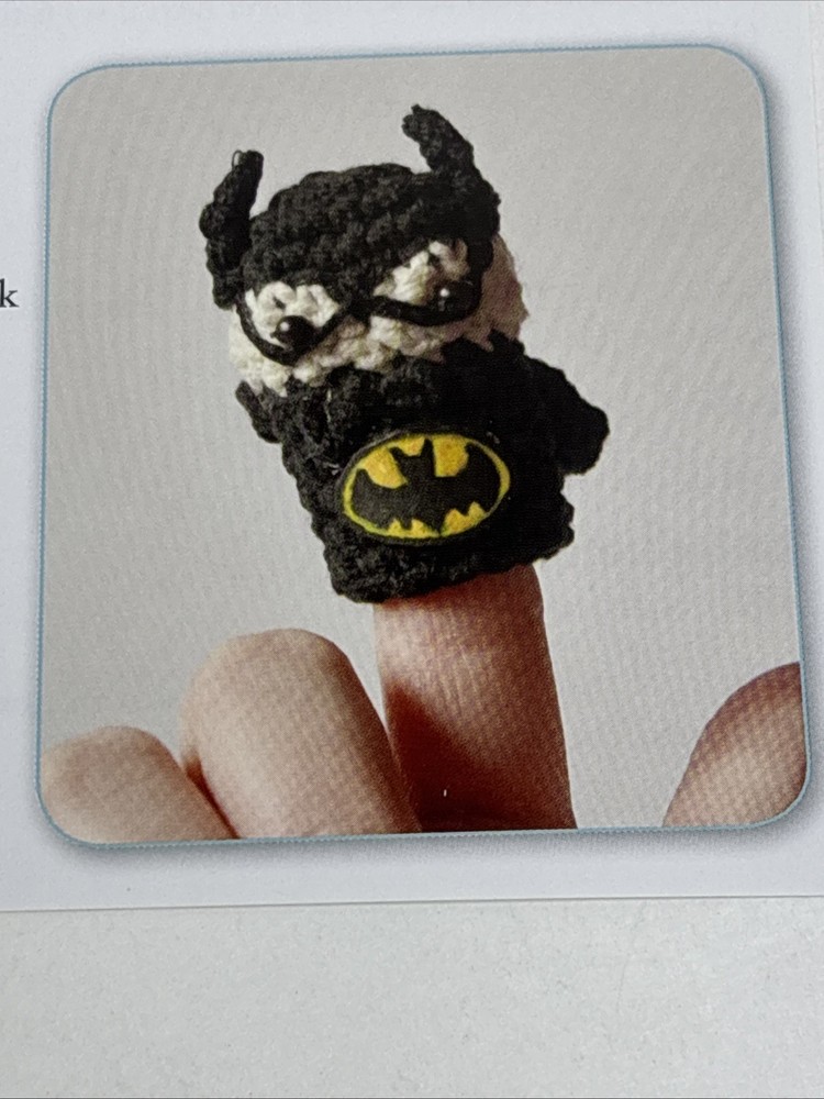 Batman Finger Puppet Crochet Pattern Card Page