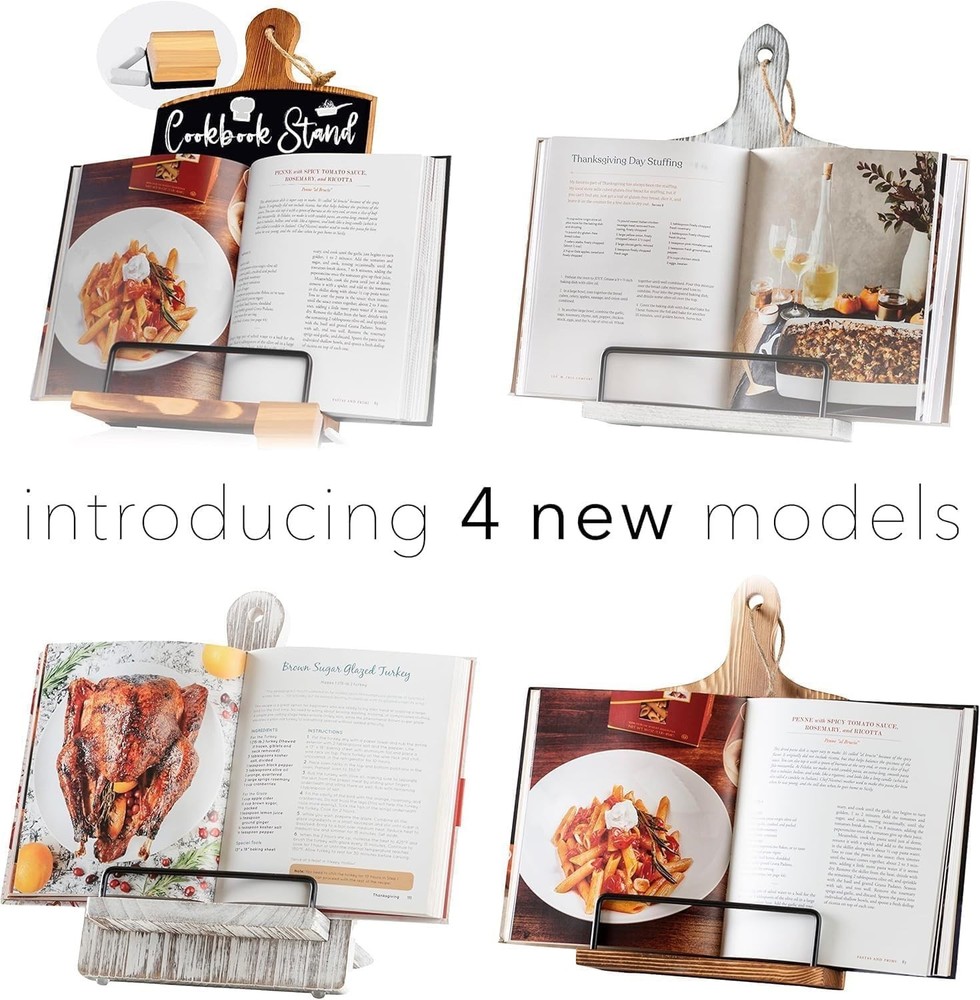 Compact Cookbook Stand with Adjustable Angle - Rustic Kitchen Essential
