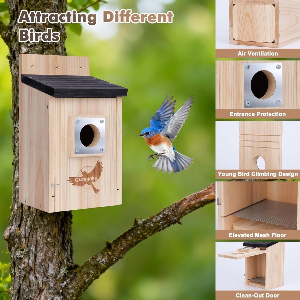 Dual Pack Bluebird Nesting Boxes with Metal Guard