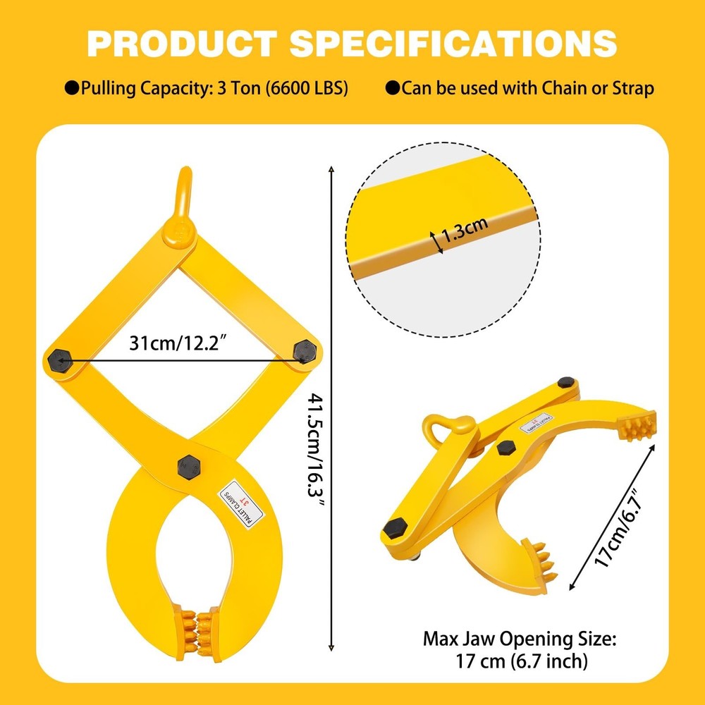 Pallet Puller,3T/6600 LBS Capacity Pallet Jack Puller,Heavy Duty Single Sciss...