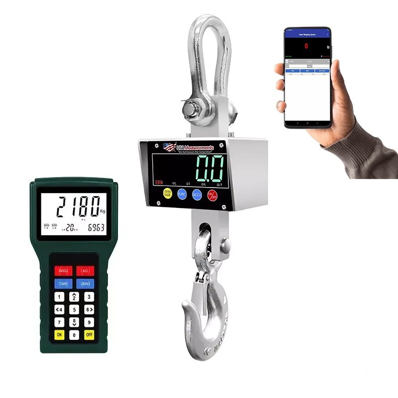 Stainless Steel 20,000 lb Crane Scale LED Display with Android App & Certificate