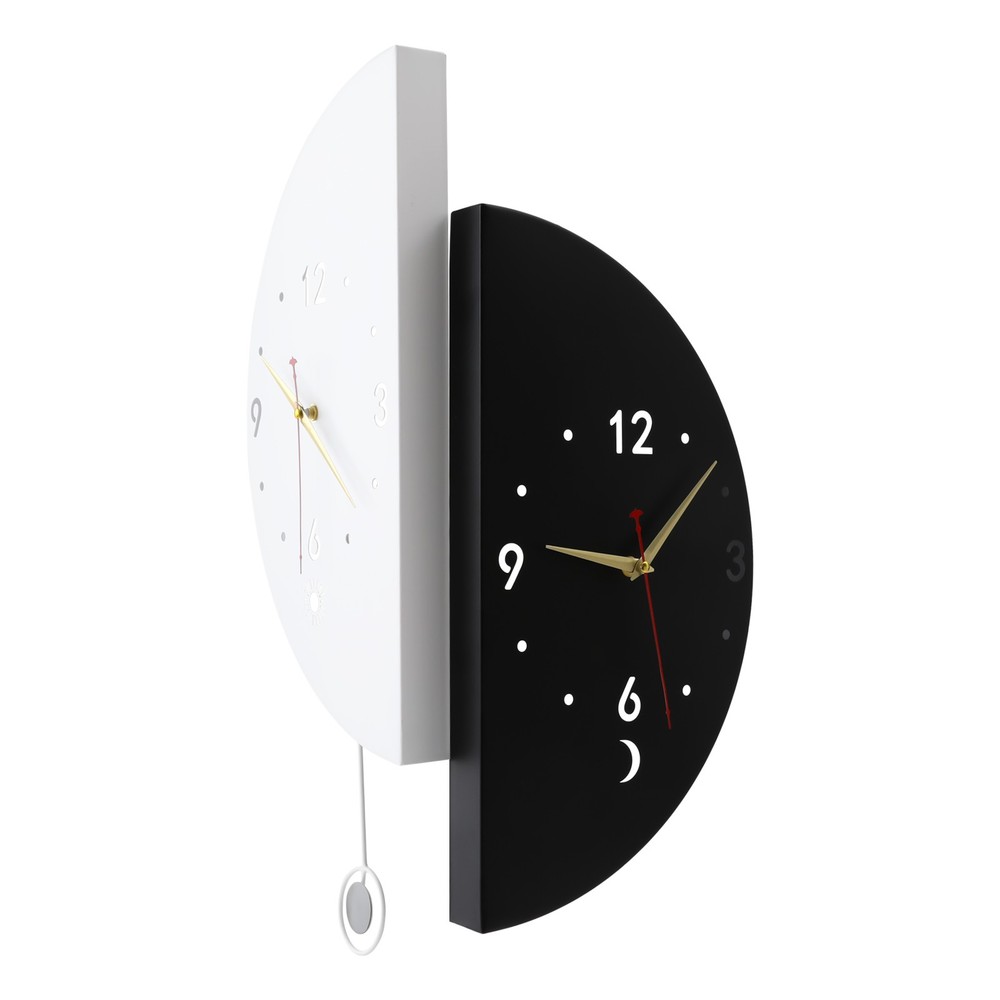 Wall Clock Decoration Double-sided Corner Wall Clock White+black Wall Clock