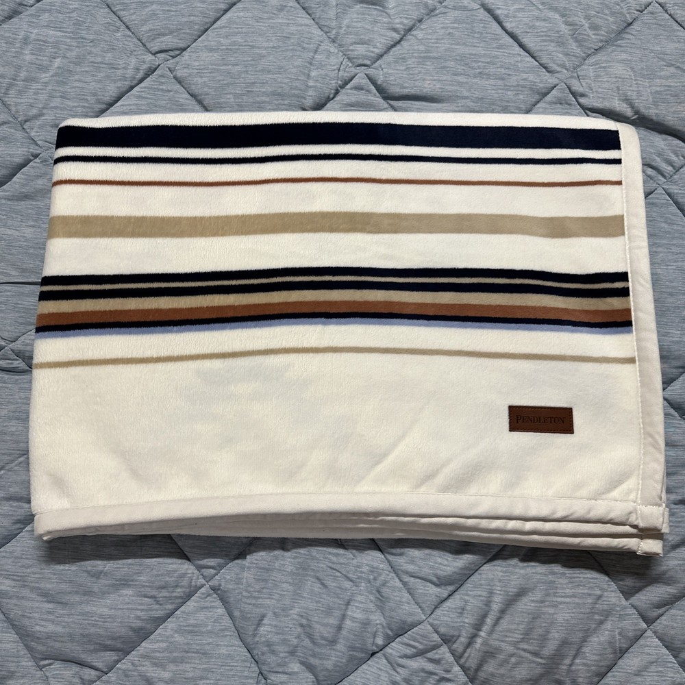 Pendleton Reversible Plush Throw-50x70in Savanna Stripe 100% Polyester