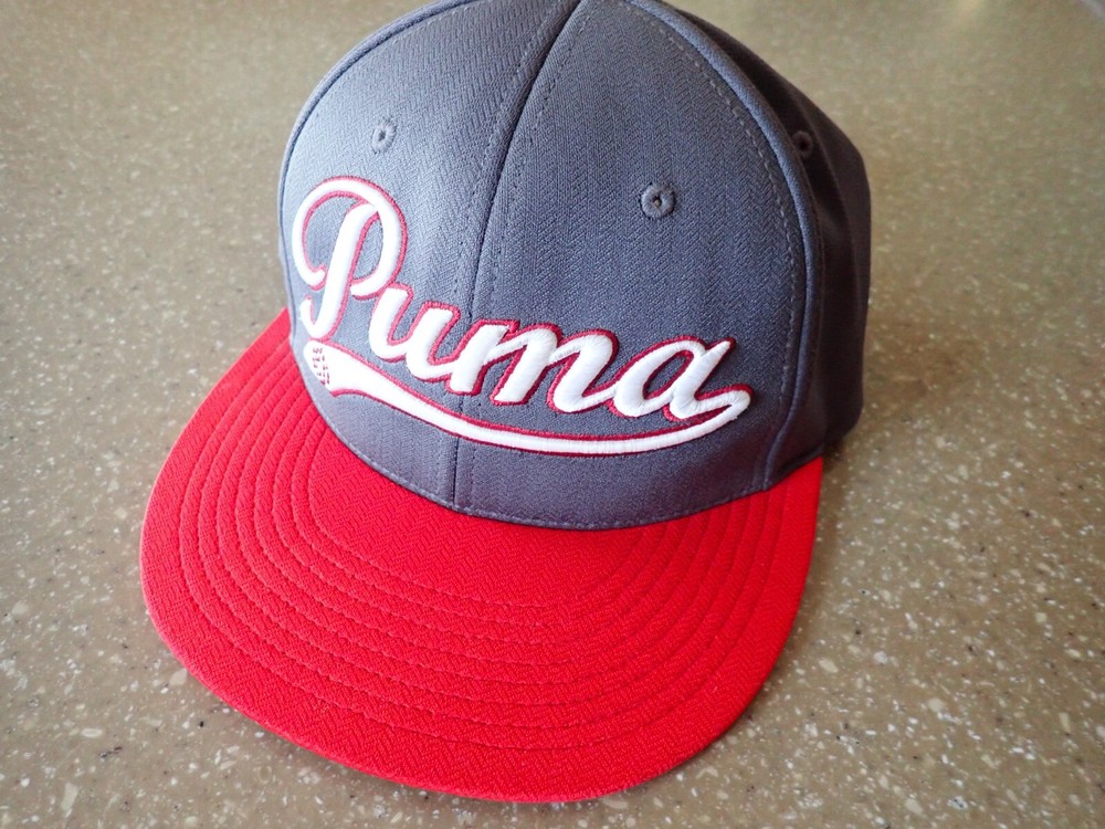 Rare Puma Golf “Script” Hat Adjustable by Yupoong Flexfit Tech