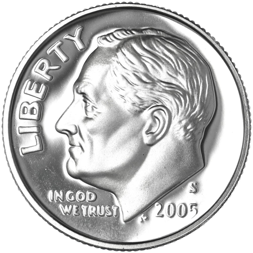 2005 S Roosevelt Dime Gem DCam Proof CN-Clad