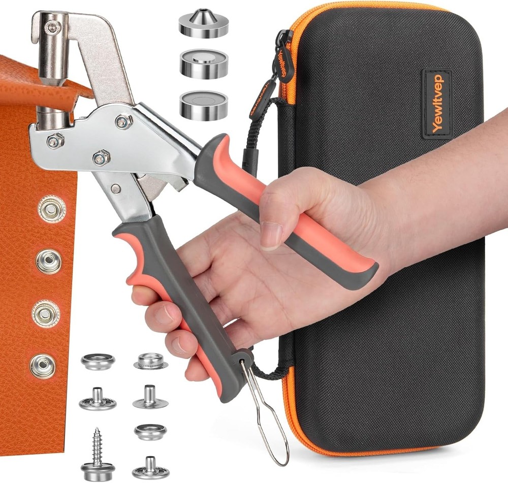 Heavy Duty Snap Fastener Tool with Case, Button Snap Replacement Kit Snap Too...