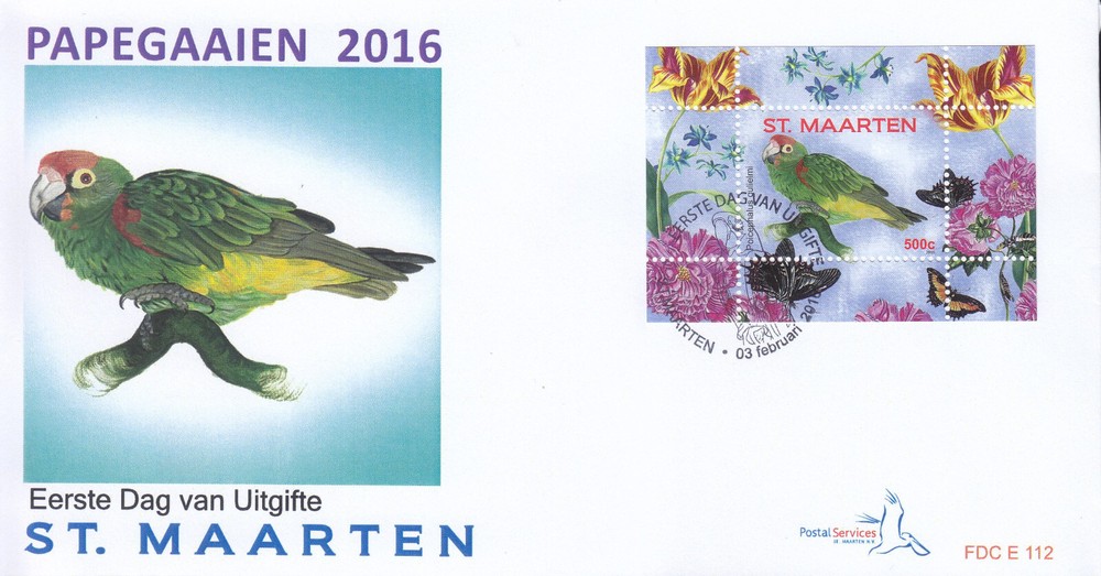 Sint Maarten Issue FDC 2016 (112) Birds - Parrots
