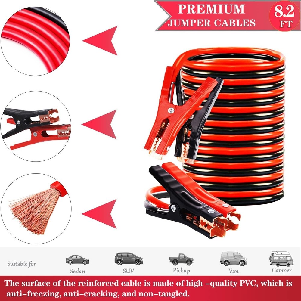 All-in-One Roadside Assistance Kit: Reflective Triangle, Tools & Jumper Cables