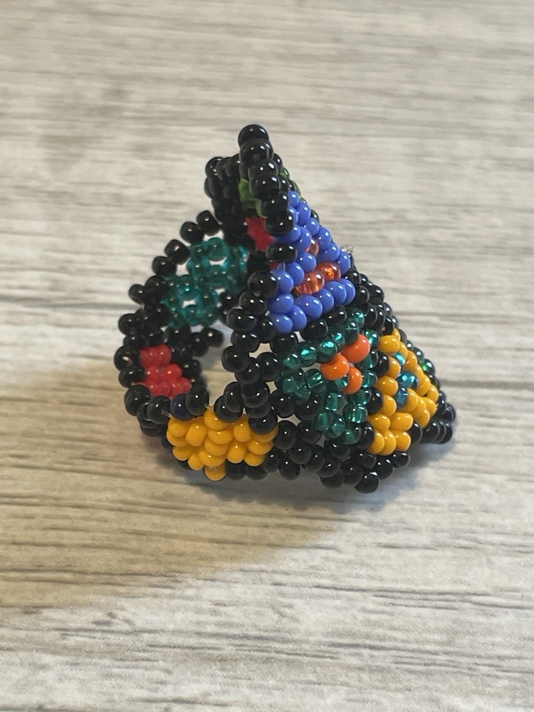 Handcrafted Wide Beaded Boho Ring