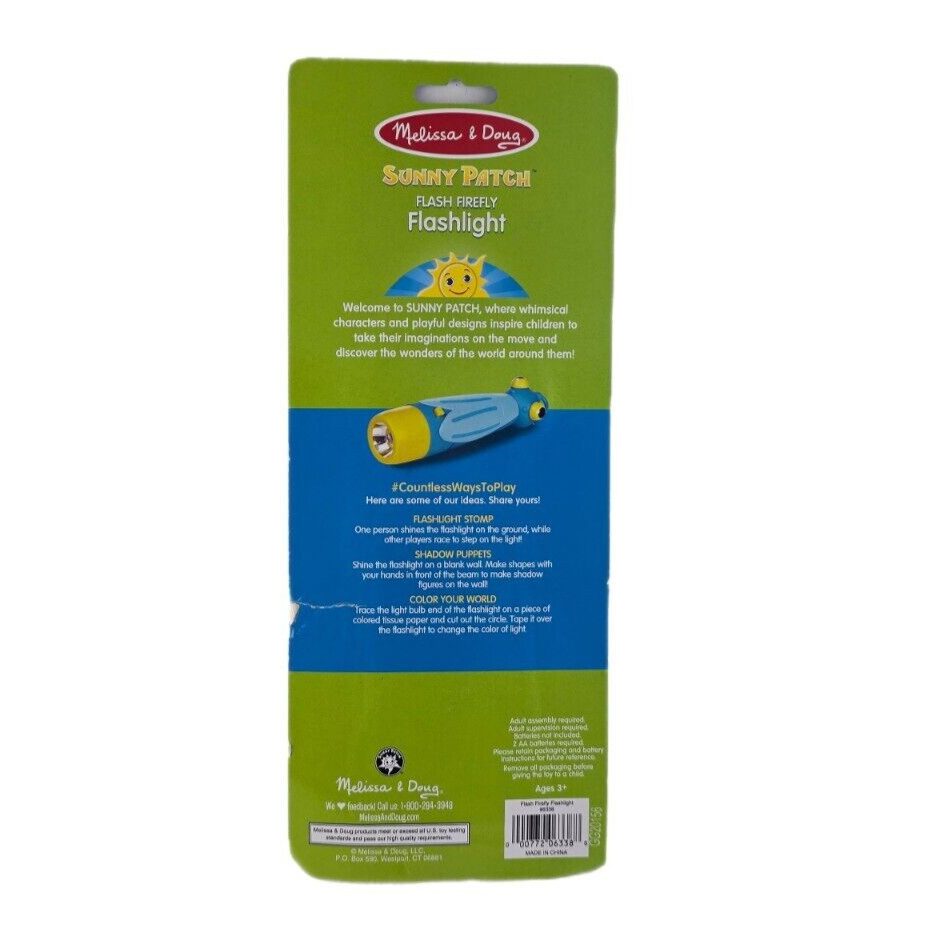 Melissa & Doug Sunny Patch Flash Firefly Bug Flashlight Ages 3 Plus New Sealed