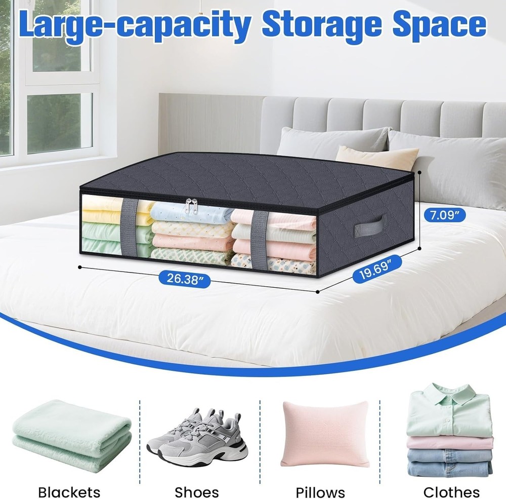 Under Bed Storage Containers 4 Pack Blanket Storage Bags Collapsible Storage