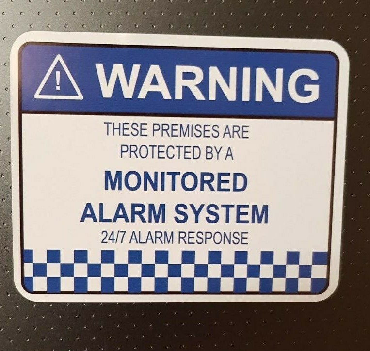 1 X LARGE Alarm System Monitored Warning Security Sticker