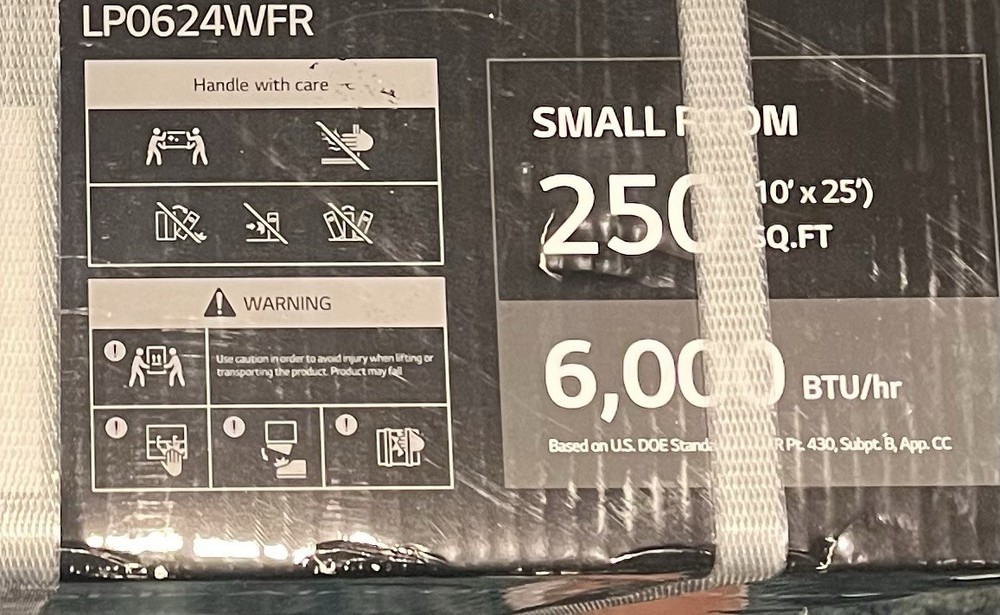 LG 6,000 BTU (SACC) / 8,765 BTU (ASHRAE) Portable Air Conditioner, LP0624WFR NEW