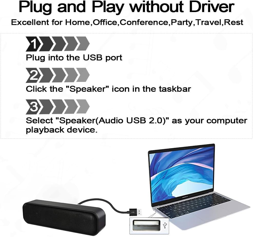 Updated Computer Speaker, USB Powered Speaker for Desktop,Windows PC,Mac. Por...