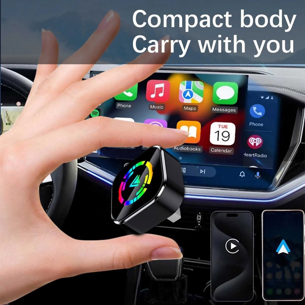 For Apple CarPlay Wireless USB Adapter Bluetooth 5.0 for iOS Android Auto System