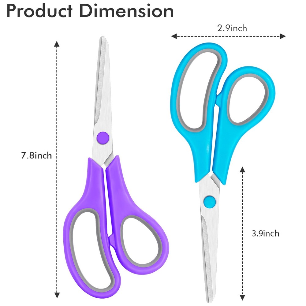 30 Pack Scissors Bulk 8 Inch Sharp All Purpose Office School Shear Fabric