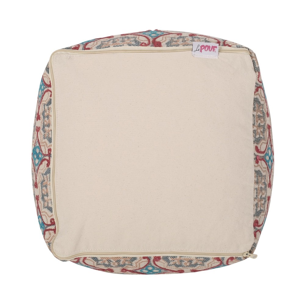 Amelia Handcrafted Fabric Pouf, Multicolored