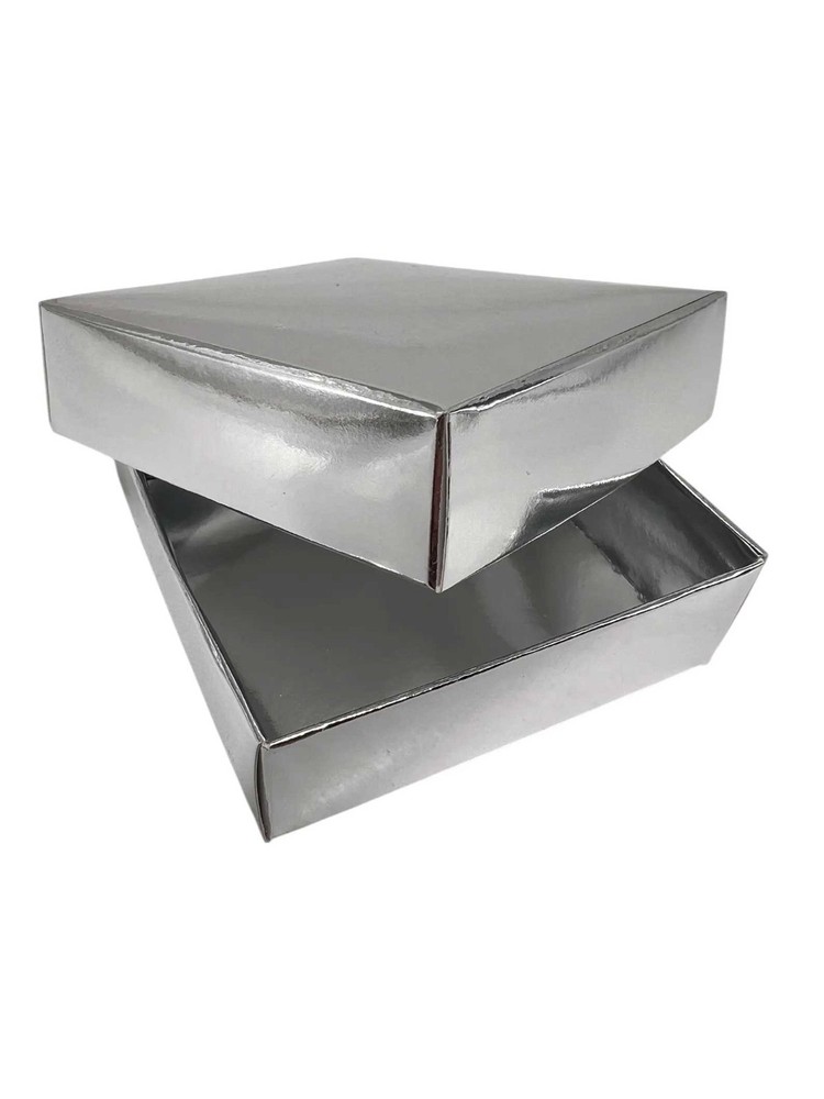 Silver Gift Boxes – Pack of 10, 2.75 Inch Square Packaging