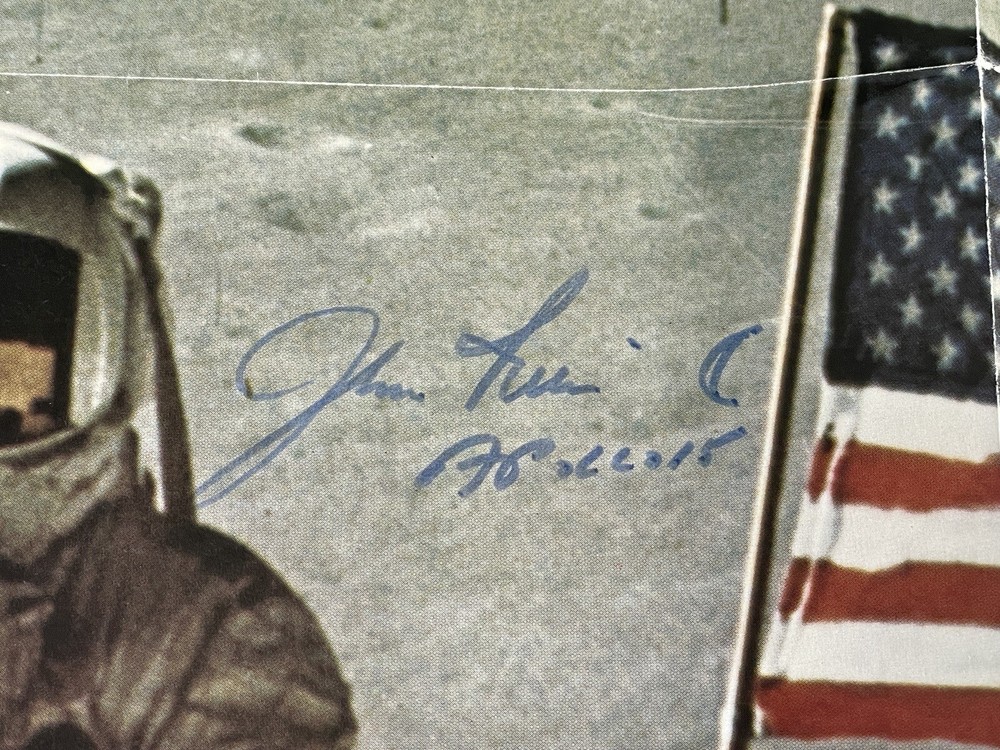 Jim Irwin Signed Poster JSA COA Astronaut Moonwalker Rare