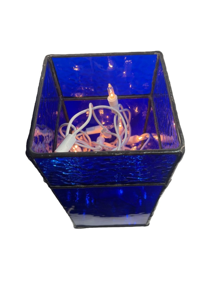 Cobalt Stained Glass Handmade Night Light