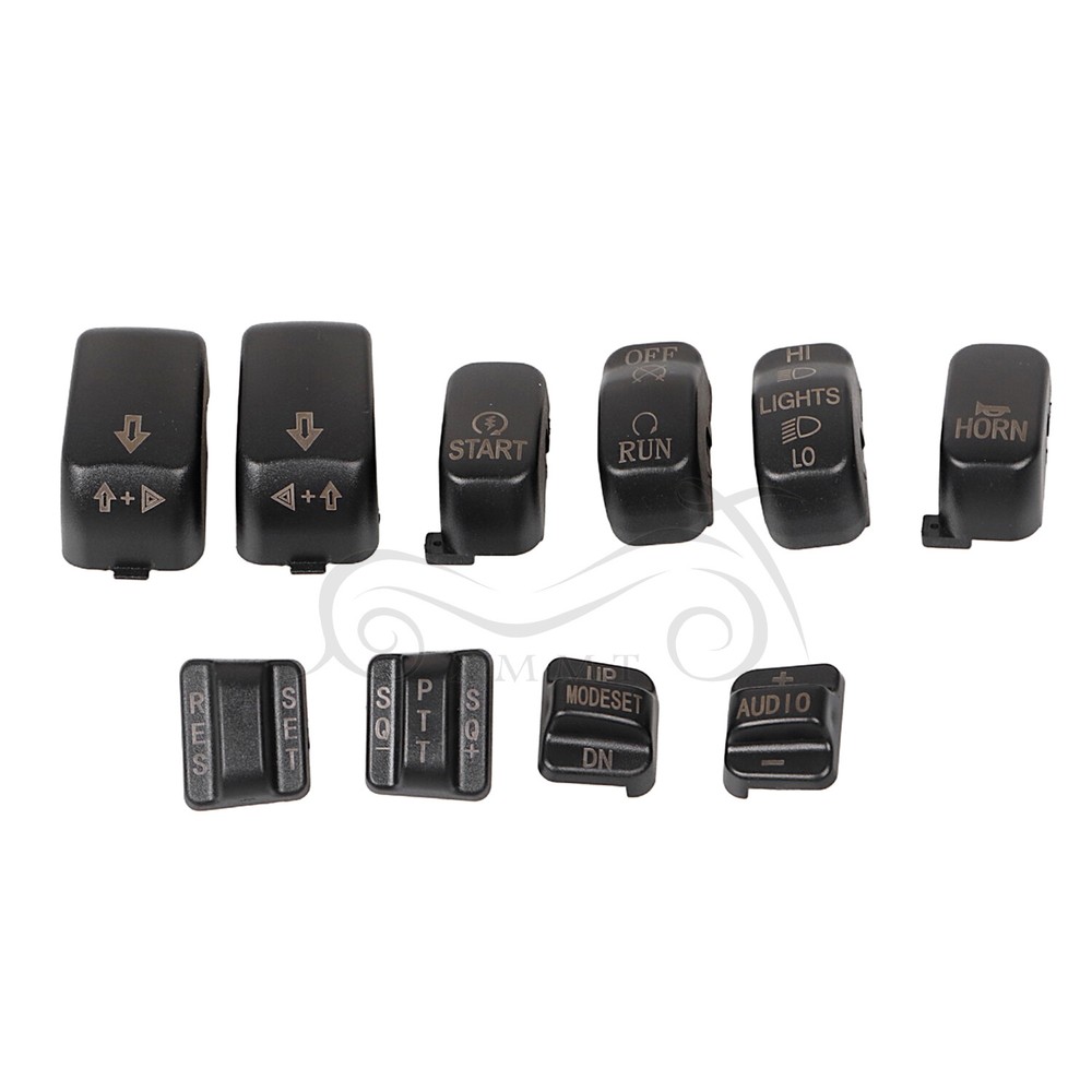 Black Hand Control Switch Housing Button Cap For Harley Electra Glide 1996-2013