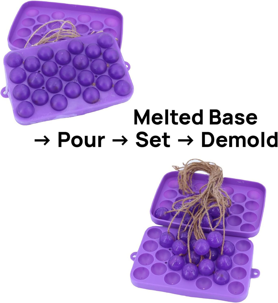 Grape Soap Making Kit with Silicone Molds, Tools & Video Tutorial for Adults