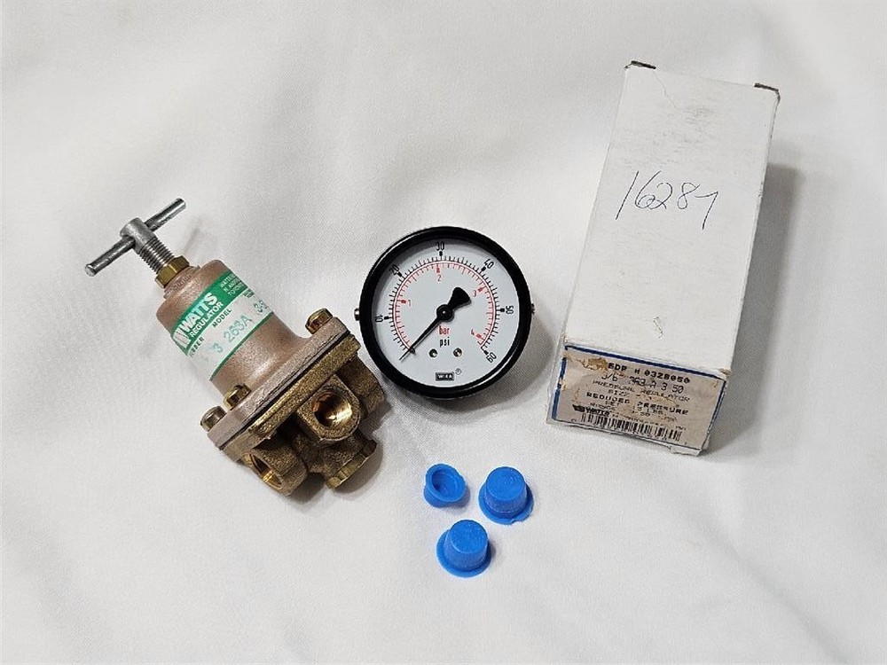 Watts Pressure Regulator 263A  3/8 in NPT Ports 3-50 PSI With New Pressure Gauge