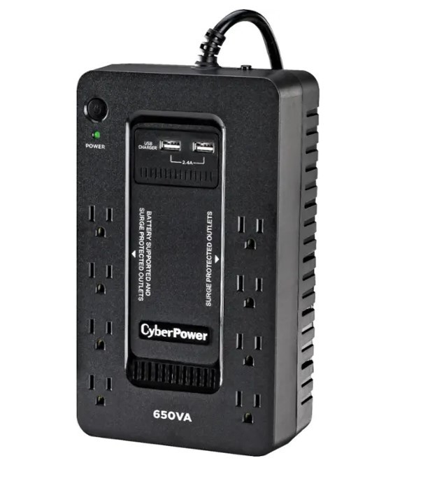 CYBERPOWER - 650VA BATTERY BACK-UP SYSTEM - BLACK