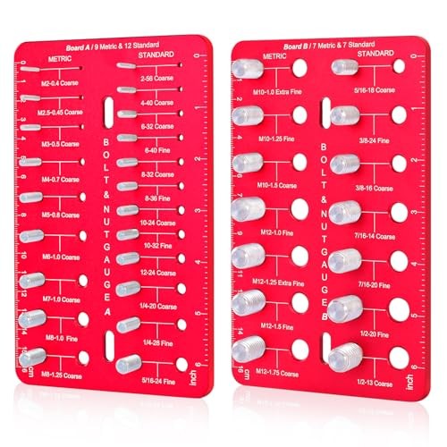 Thread Checker, Nut and Bolt Thread Checker with 19 Standard and 16 2-board