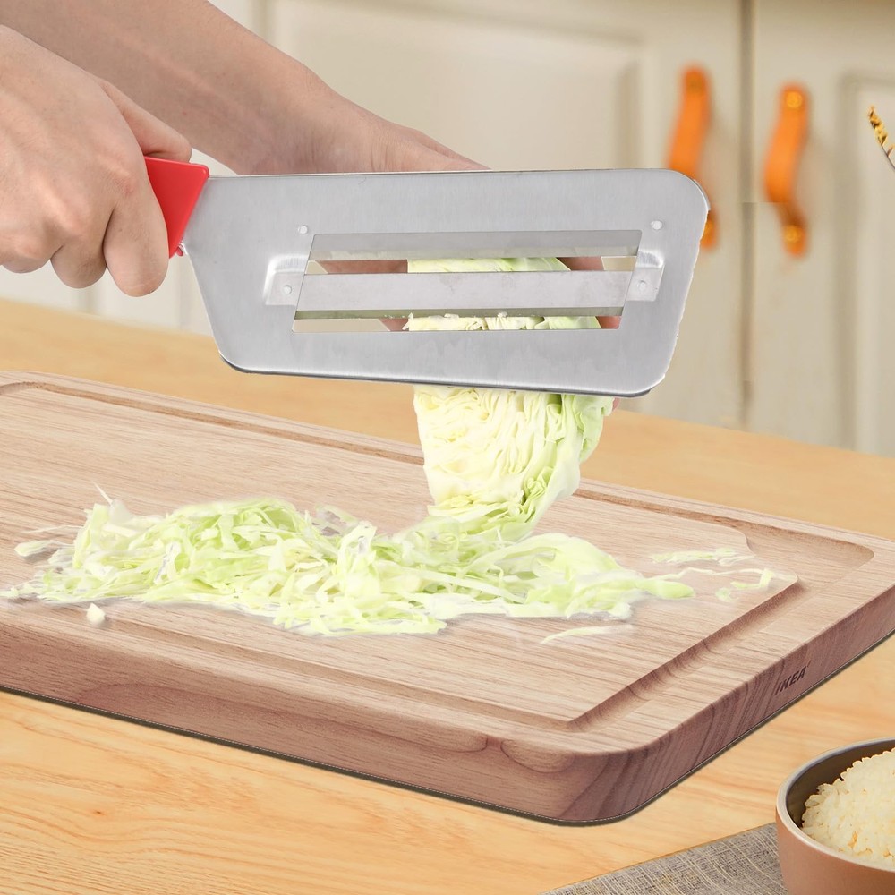 Cabbage Chopper Shredder, 2 Pack Cutter 2x11.8, Black & Red Handle