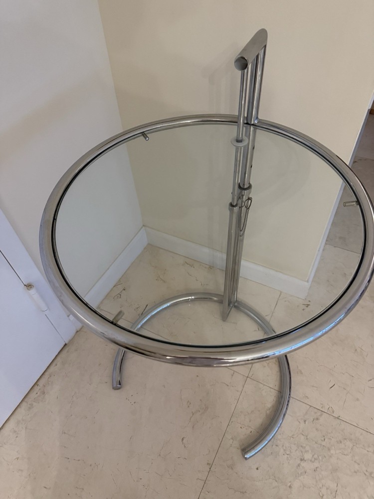 Eileen Grey Crome And Glass Side Table (attributed)