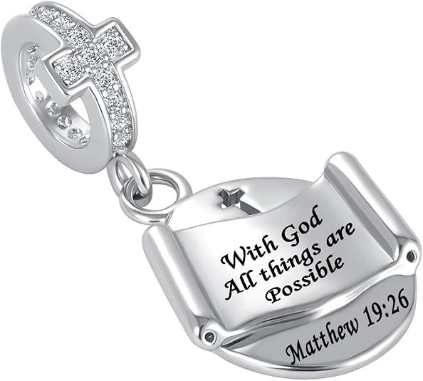 With God All Things Are Possible Charm Religious Bible Verse Quote Scripture Bea