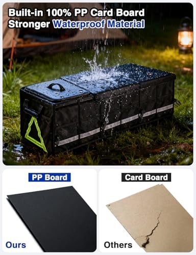 100L Car Trunk Organizer with Foldable Lid & Removable Cooler Bag, MOLLE Panel