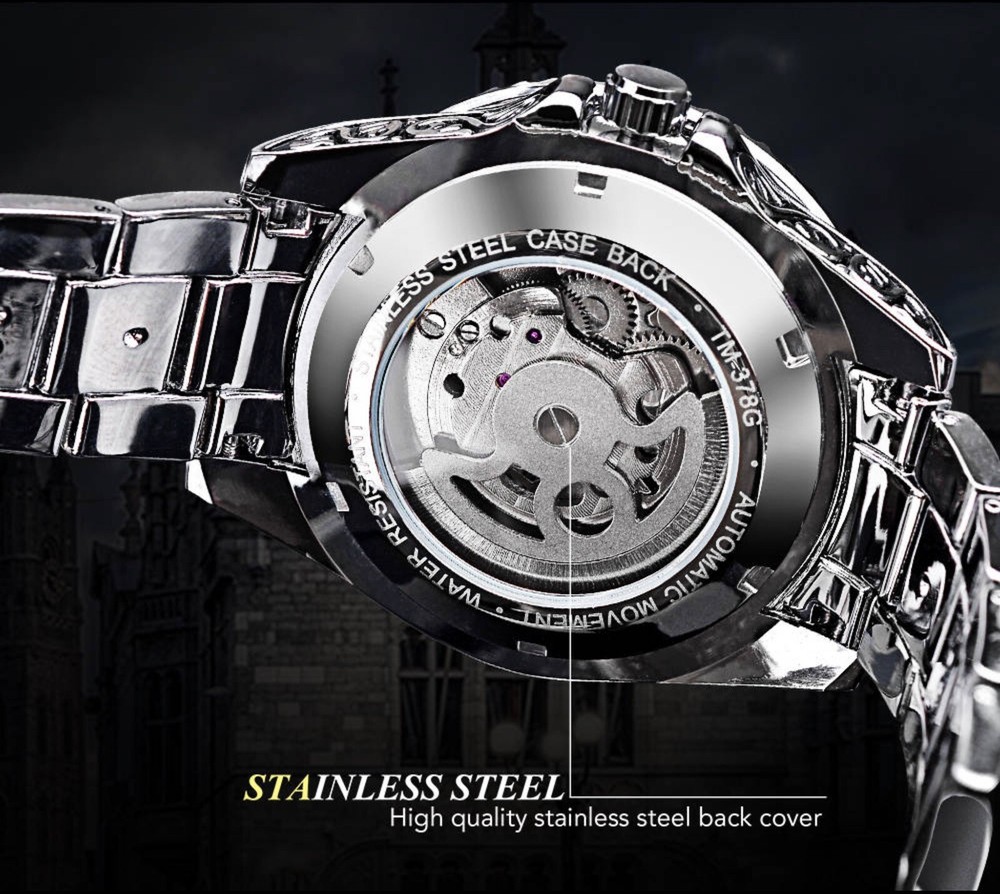 Forsining Carved Tourbillon Mechanical Mens Watch Moon Dial DOES NOT FUNCTION!