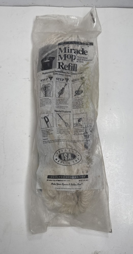 Miracle Mop Refill Replacement Mop Head Original Packaging - New