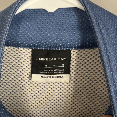 NIKE GOLF Fit Therma Jacket Pullover Size Medium Blue Mens Long Sleeve