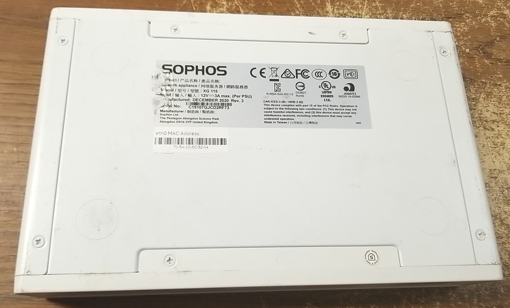 Sophos XG 115 Rev. 3 Network Security Firewall. UNIT Only! *READ⬇️*