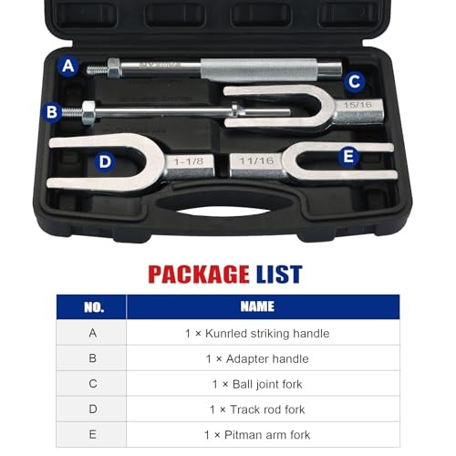 5Pcs Ball Joint Separator Set, Pickle Fork Tool Set, Tie Rod Removal Tool for