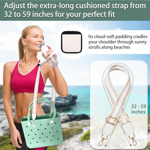 Adjustable Strap for Bogg Bag, Shoulder Straps Bag Accessories White Stripes